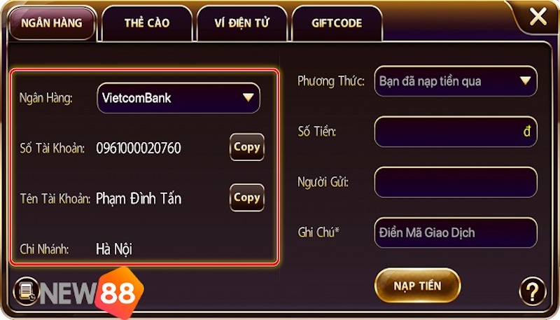 Giao dịch gửi và đổi tiền We88 - We88